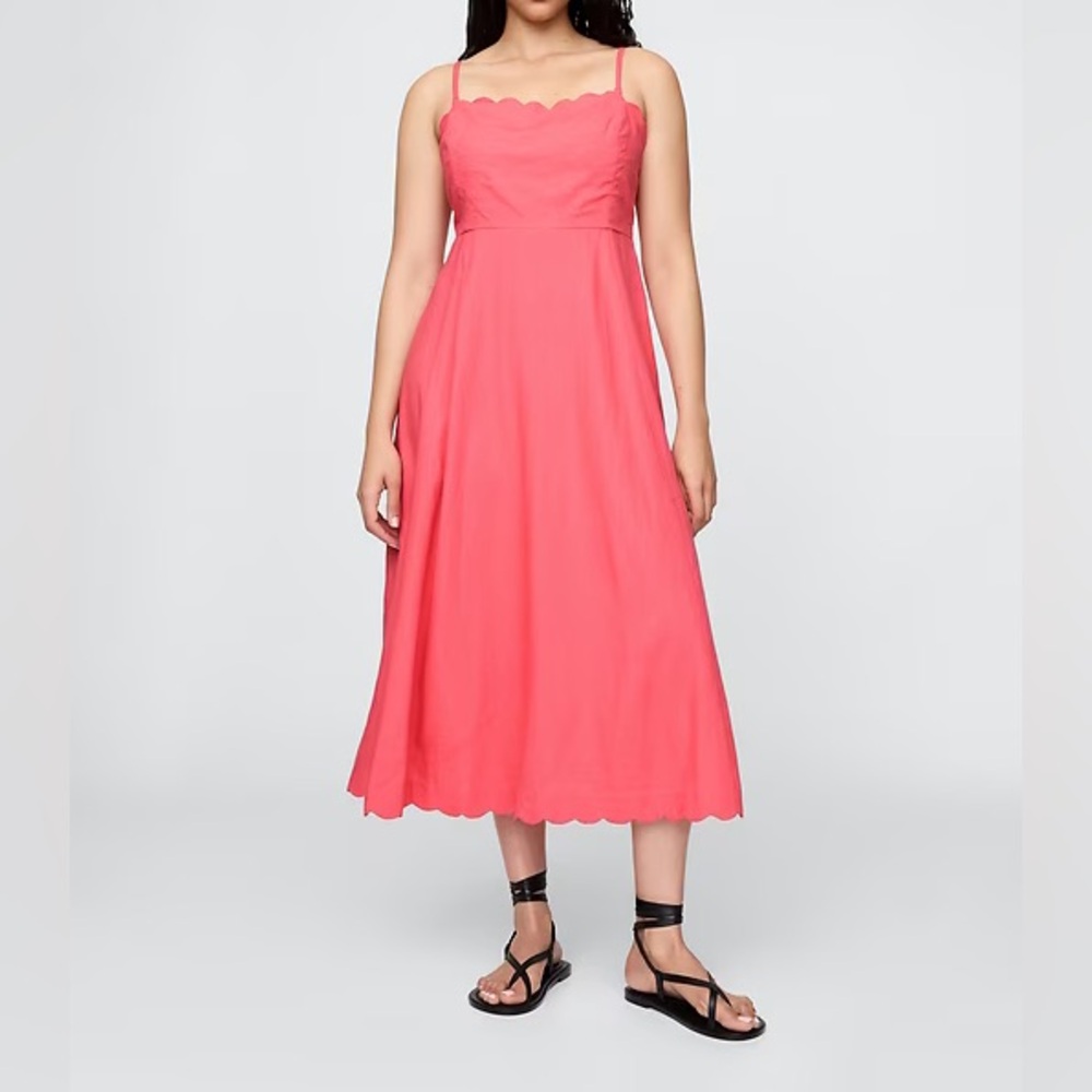 GAP Coral Scalloped Midi Dress